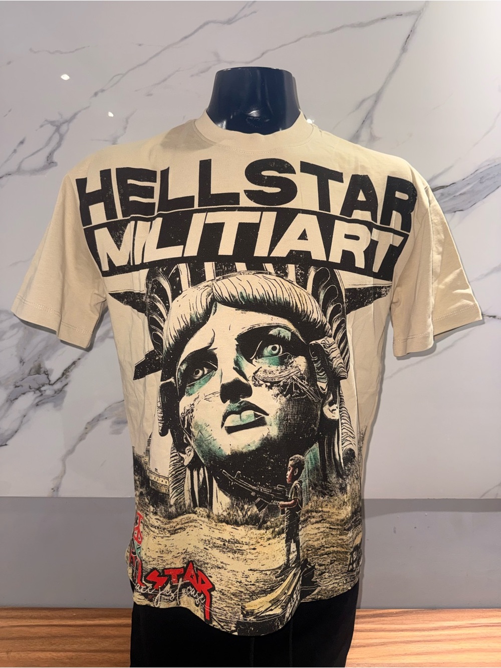 Hellstar militiart Graphic Tee - Beige